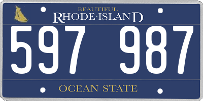 RI license plate 597987