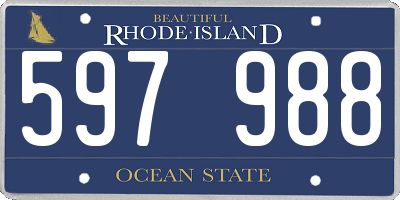 RI license plate 597988