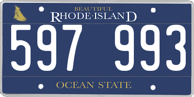 RI license plate 597993