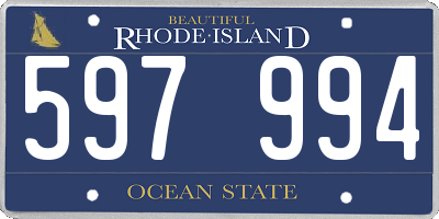 RI license plate 597994