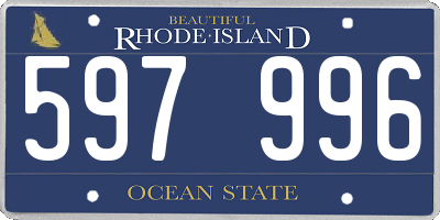 RI license plate 597996
