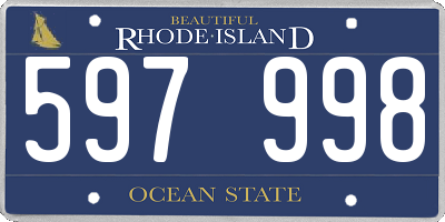 RI license plate 597998