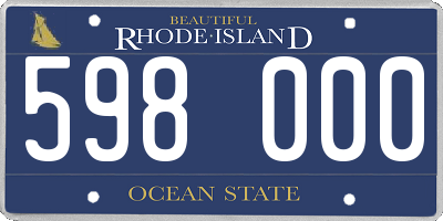 RI license plate 598000