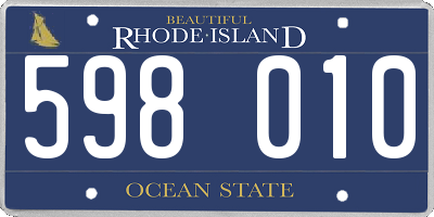 RI license plate 598010