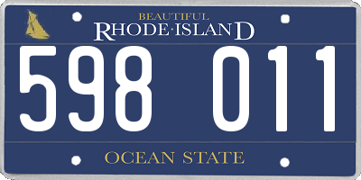 RI license plate 598011