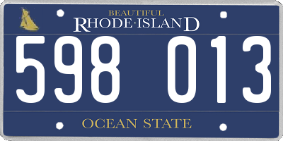 RI license plate 598013