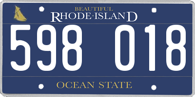 RI license plate 598018