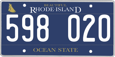 RI license plate 598020