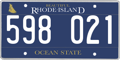 RI license plate 598021