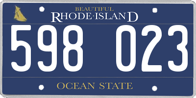RI license plate 598023