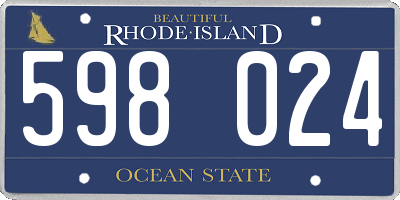 RI license plate 598024