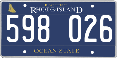 RI license plate 598026