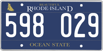 RI license plate 598029