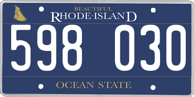 RI license plate 598030