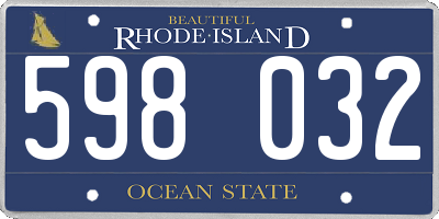 RI license plate 598032