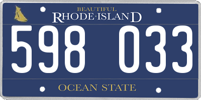 RI license plate 598033