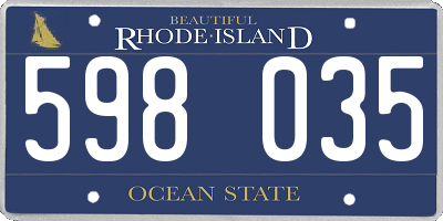 RI license plate 598035