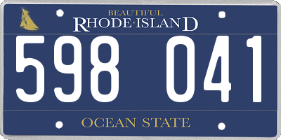 RI license plate 598041