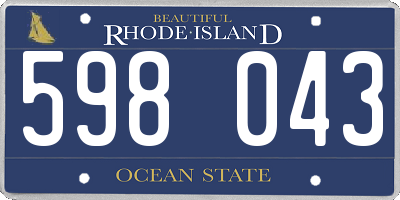 RI license plate 598043