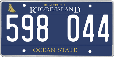 RI license plate 598044
