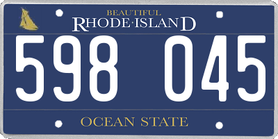 RI license plate 598045