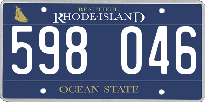 RI license plate 598046