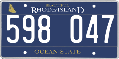 RI license plate 598047