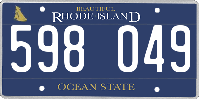 RI license plate 598049