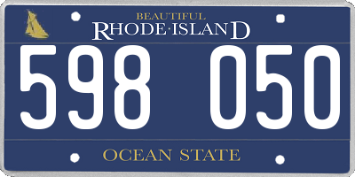 RI license plate 598050