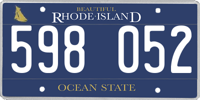 RI license plate 598052