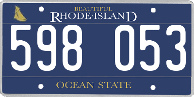 RI license plate 598053
