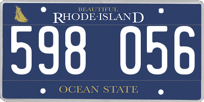 RI license plate 598056