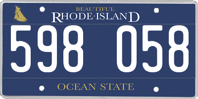 RI license plate 598058