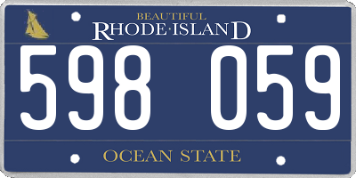 RI license plate 598059