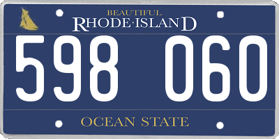 RI license plate 598060