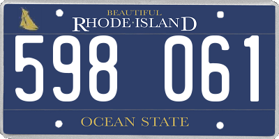 RI license plate 598061