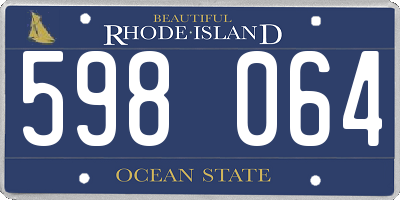 RI license plate 598064
