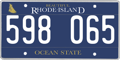 RI license plate 598065