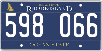 RI license plate 598066