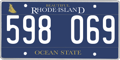 RI license plate 598069