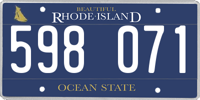 RI license plate 598071