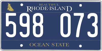 RI license plate 598073