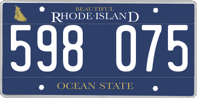 RI license plate 598075