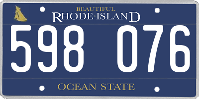 RI license plate 598076