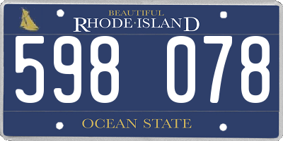 RI license plate 598078