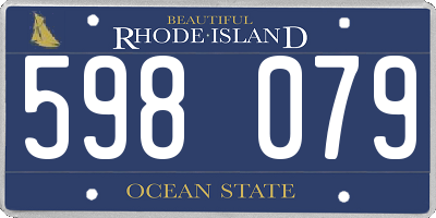 RI license plate 598079