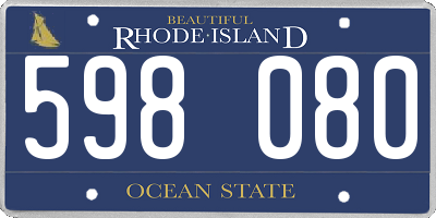 RI license plate 598080