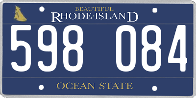 RI license plate 598084