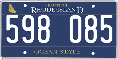 RI license plate 598085