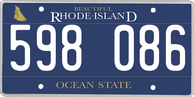 RI license plate 598086
